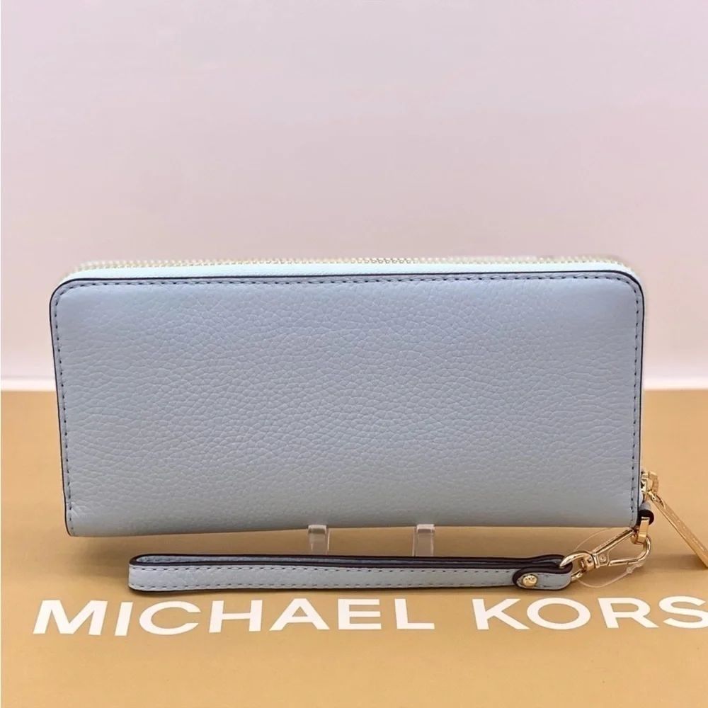 Michael Kors Large Continental Wallet Wristlet Vista Blue